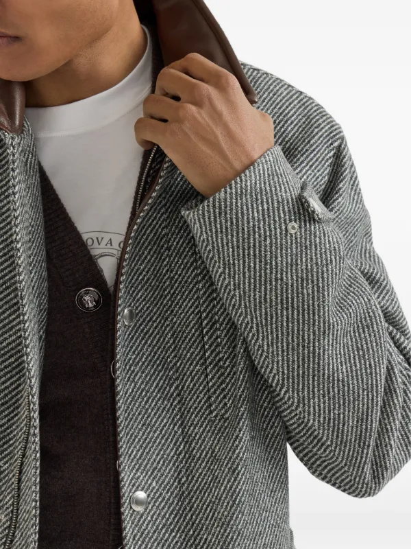 Brunello Cucinelli Diagonal Field Jacket | Grey | FARFETCH