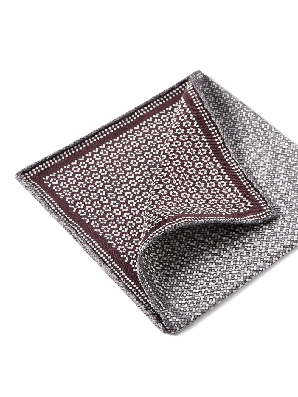 Brunello Cucinelli Zijden pochet met geometrische print Grijs