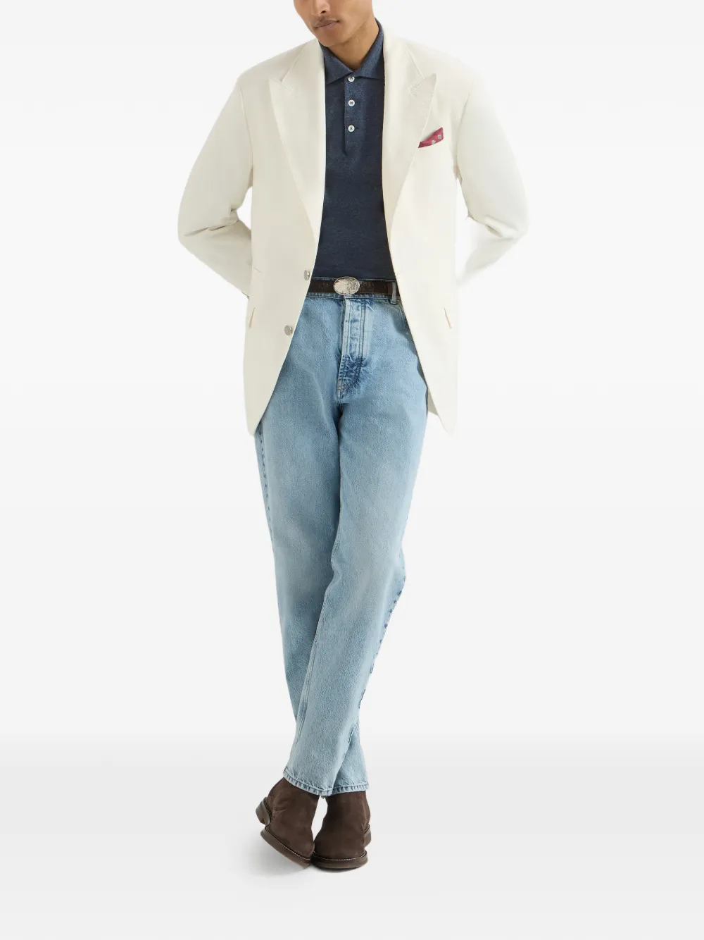 Brunello Cucinelli Kasjmier poloshirt Blauw