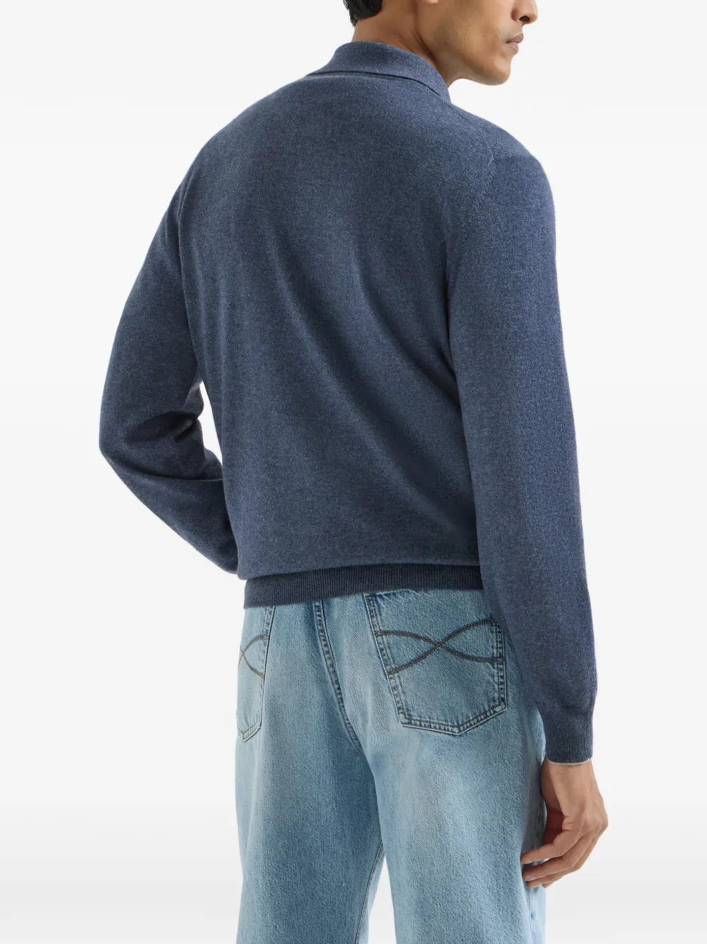 Brunello Cucinelli Kasjmier poloshirt Blauw