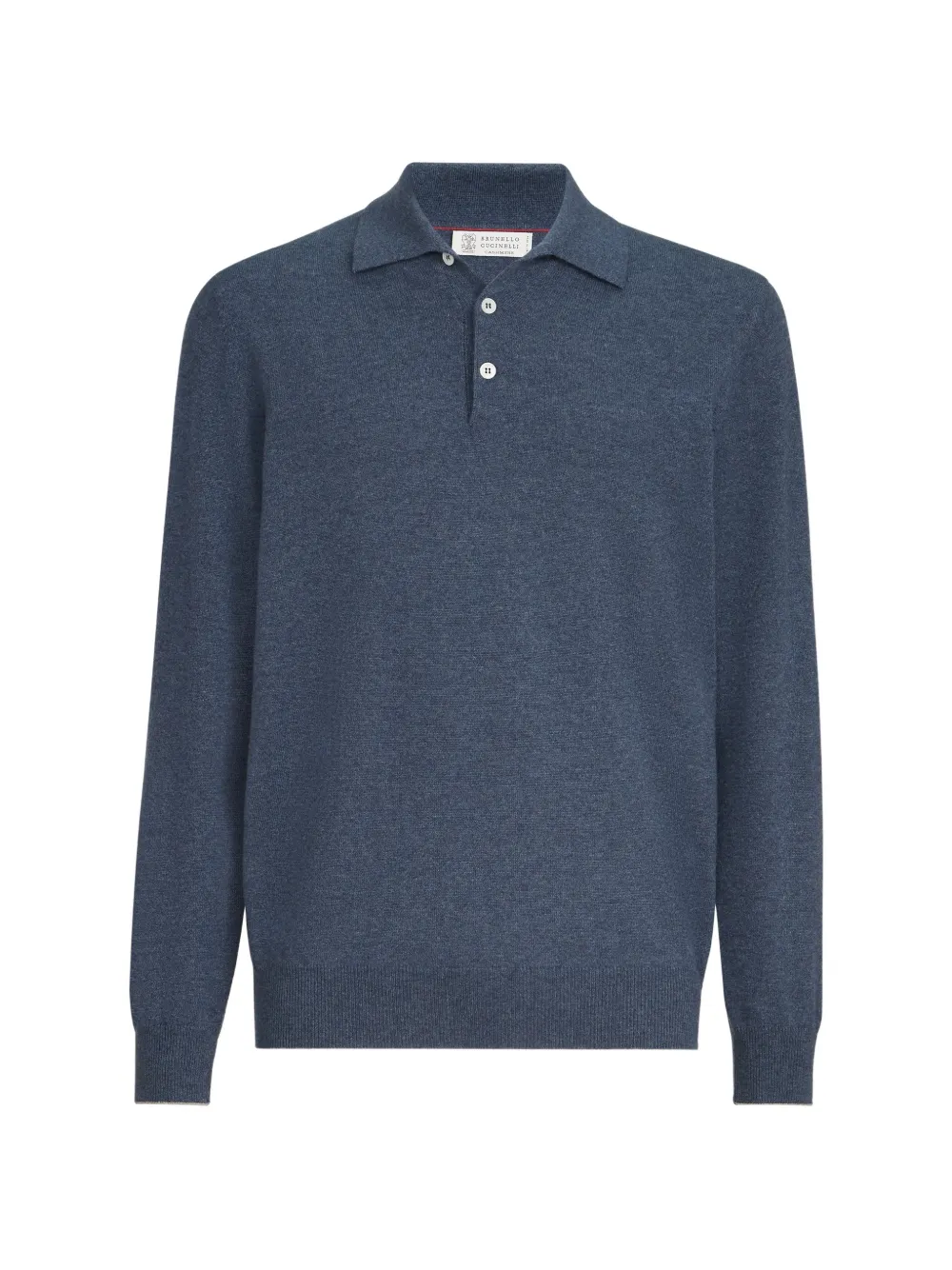 Brunello Cucinelli cashmere-knit polo shirt - Blu