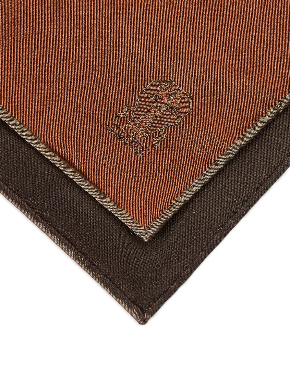 Brunello Cucinelli Zijden pochet met logo-print Bruin