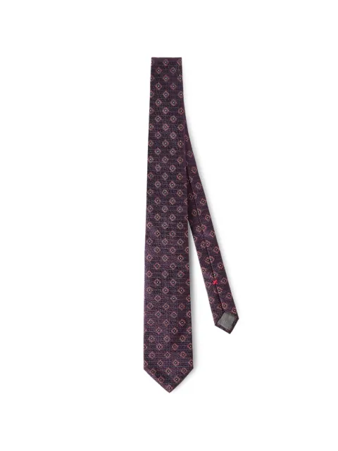 Brunello Cucinelli silk tie with geometric pattern