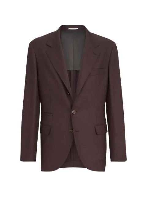 Brunello Cucinelli mouliné virgin-wool twill deconstructed blazer