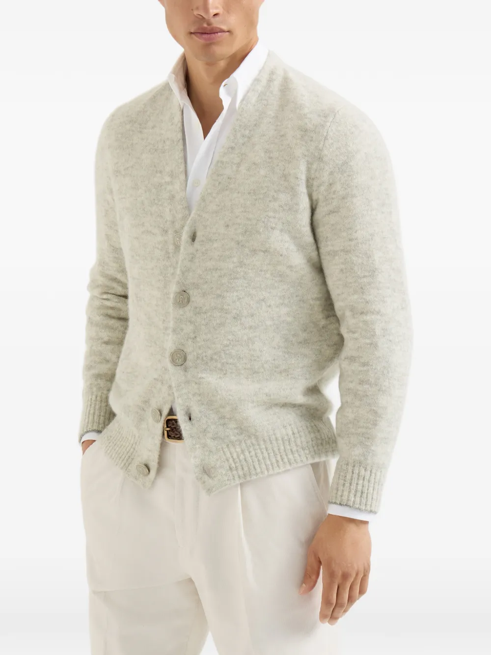 Brunello Cucinelli Alpaca kasjmier en wollen vest Grijs