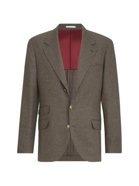 Brunello Cucinelli Mouliné virgin wool twill deconstructed Cavallo blazer