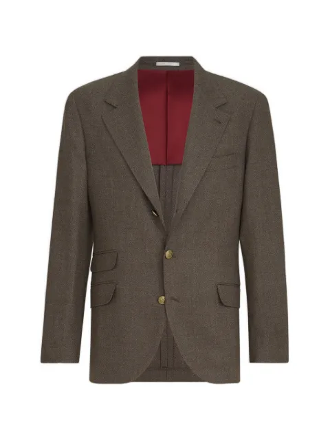 Brunello Cucinelli mouliné virgin wool twill deconstructed Cavallo blazer