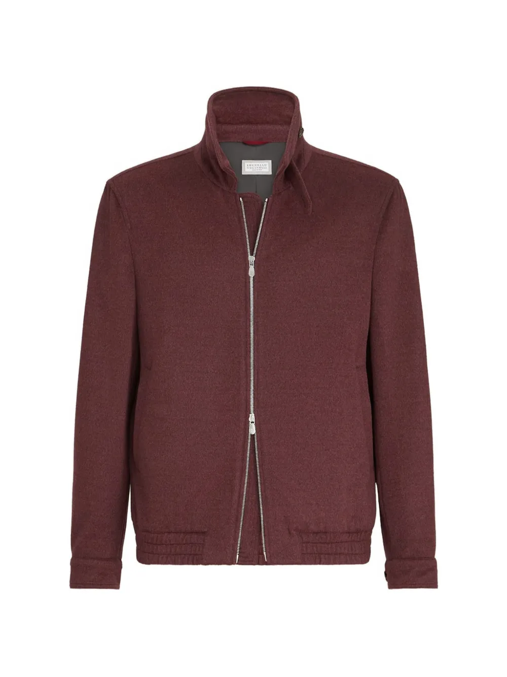 Brunello Cucinelli virgin wool beaver cloth bomber jacket with zipper - Red