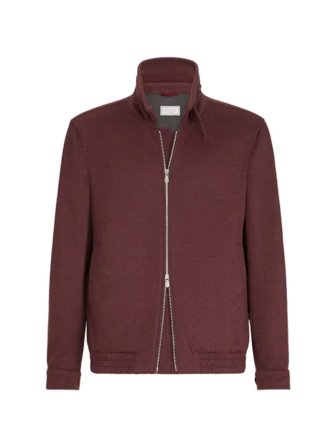Brunello Cucinelli virgin wool beaver cloth bomber jacket with zipper