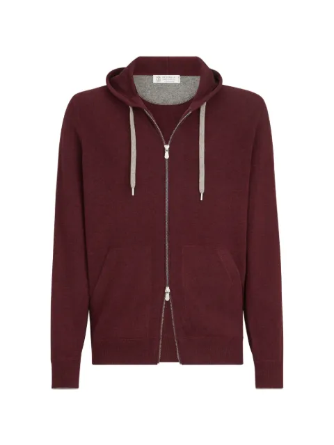 Brunello Cucinelli hoodie en cachemire à fermeture zippée