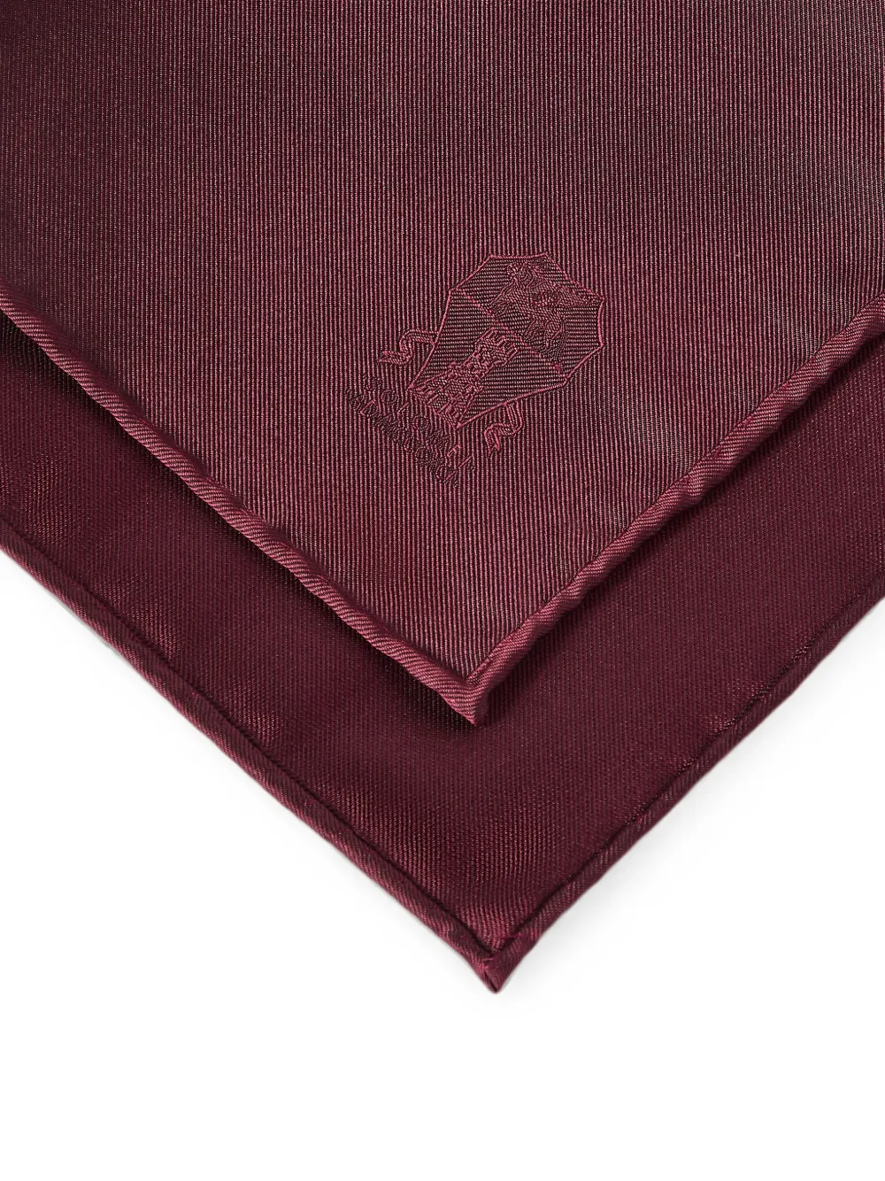 Brunello Cucinelli Solomeo zijden pochet met borduurwerk Rood