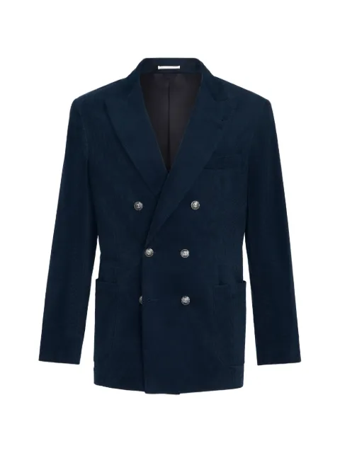 Brunello Cucinelli Sea Island cotton narrow-wale corduroy one-and-a-half breasted deconstructed blazer with patch pockets