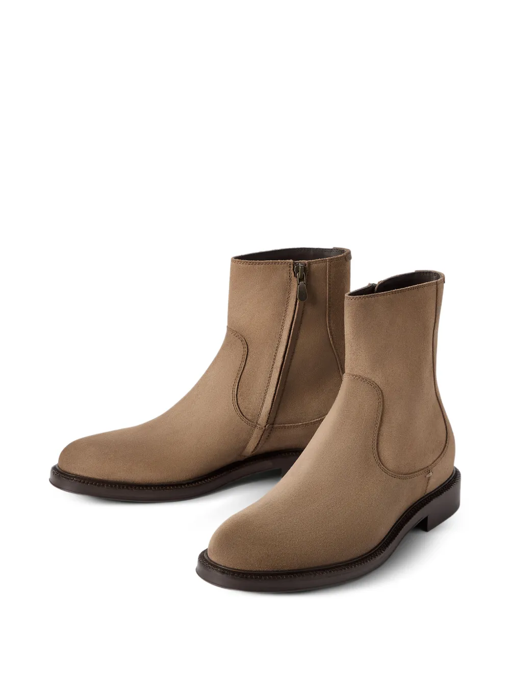 Brunello Cucinelli Laarzen met ronde neus Beige