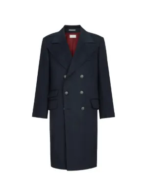 Brunello Cucinelli Wool And Cashmere Cavalry Pea Coat With Metal