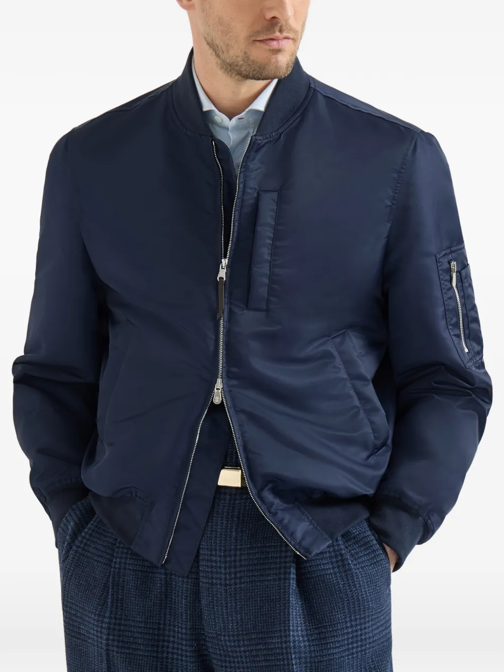 Brunello Cucinelli Jack met geribbelde afwerking Blauw