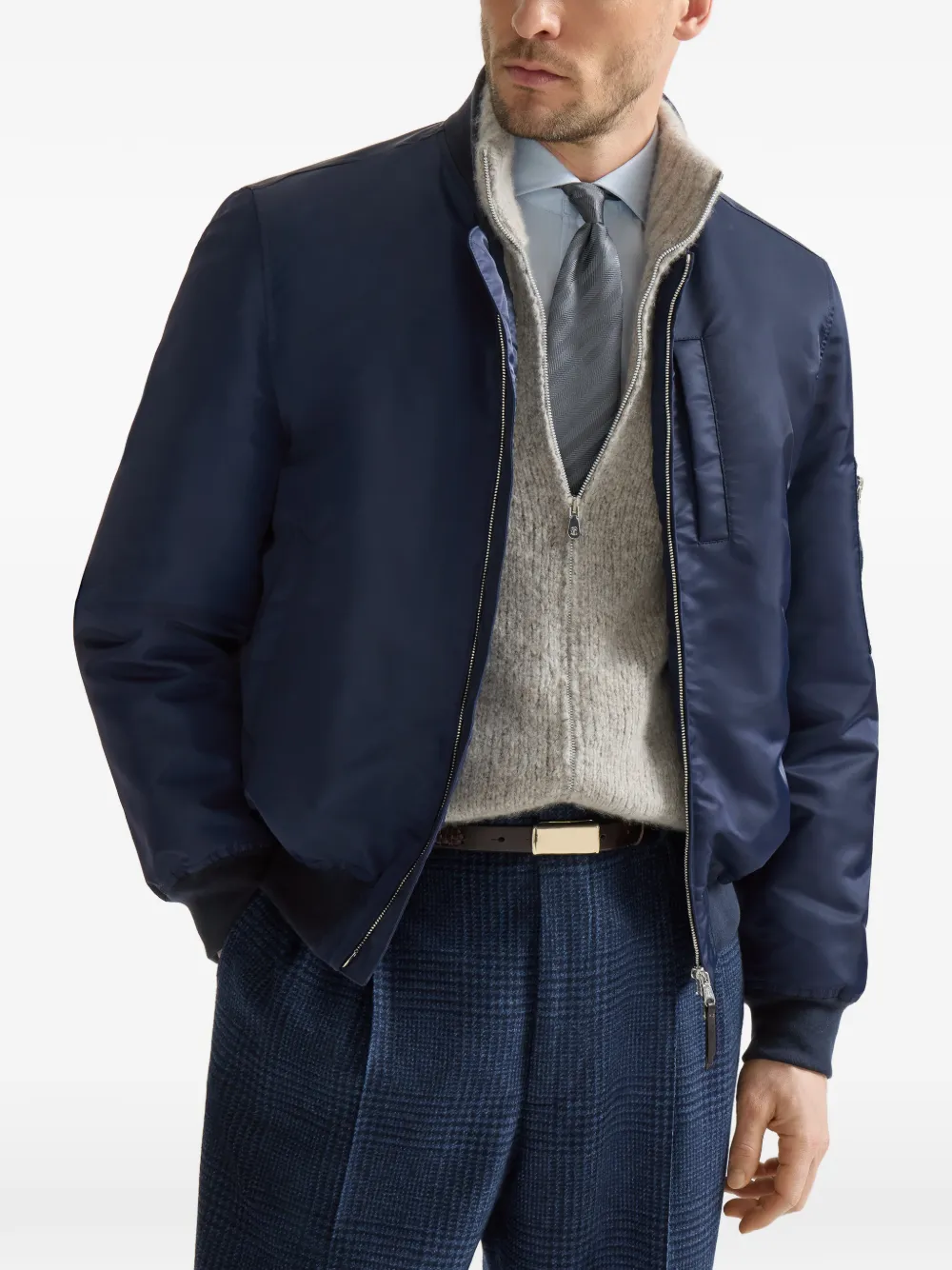 Brunello Cucinelli Jack met geribbelde afwerking Blauw