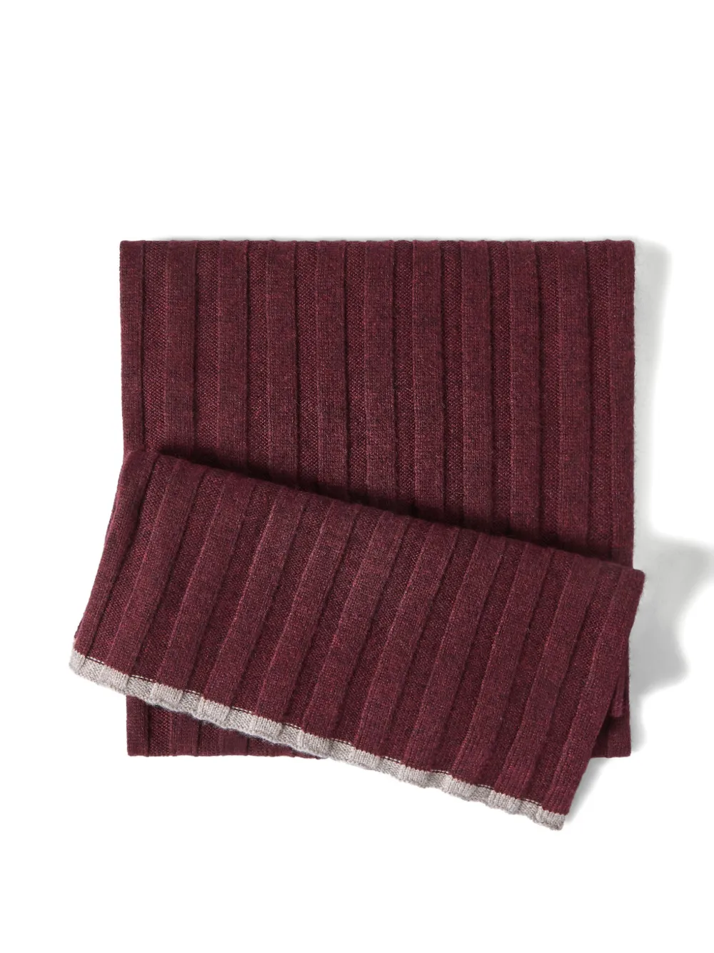 Brunello Cucinelli contrast-trim scarf - Rot