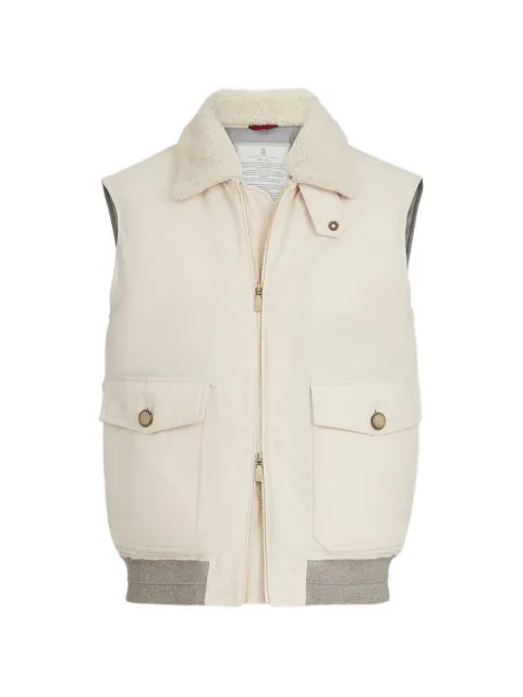 Brunello Cucinelli shearling-collar down-filled vest