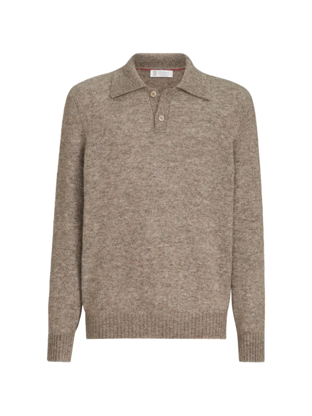 Brunello Cucinelli alpaca, cashmere and wool knit polo - Toni neutri