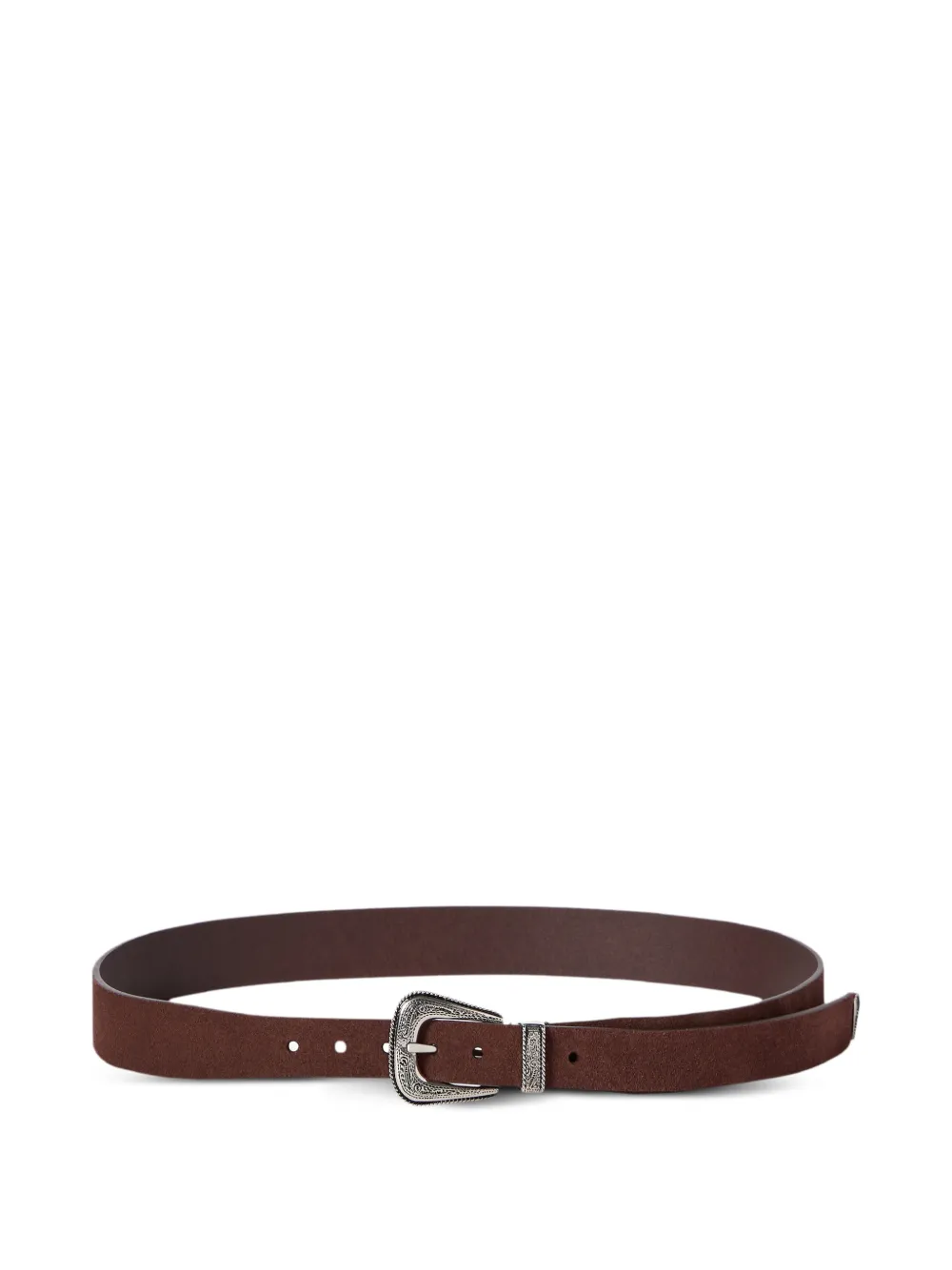 Brunello Cucinelli reversed leather belt with tip - Marrone