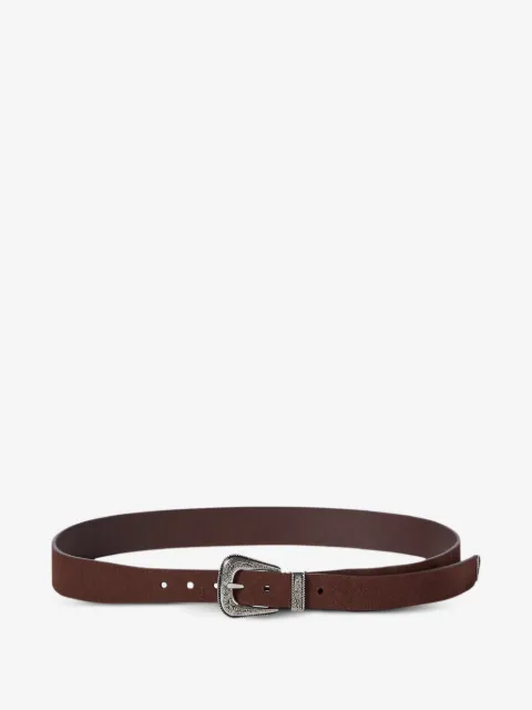 Brunello Cucinelli reversed leather belt with tip