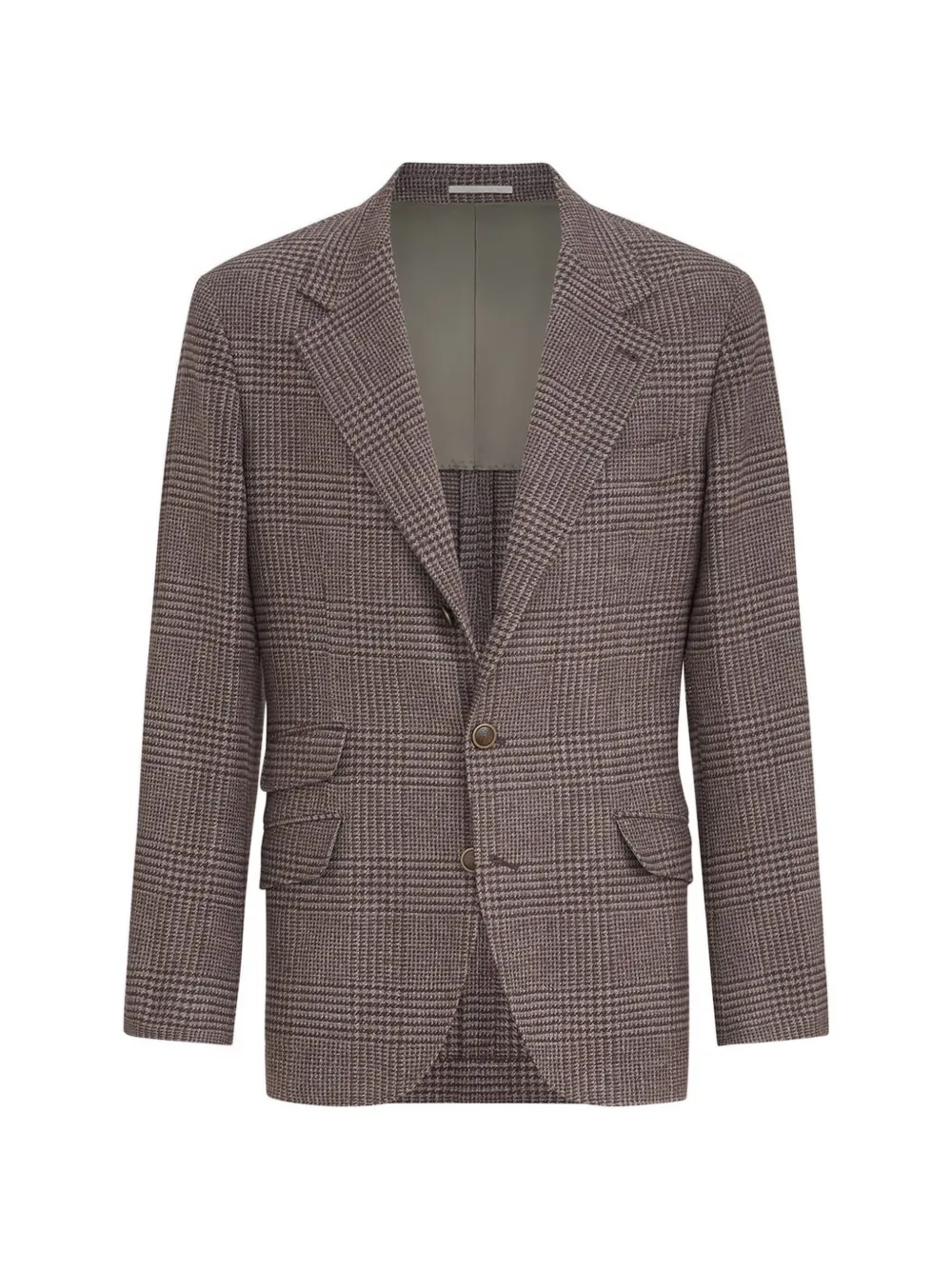 Brunello Cucinelli Blazer Cavallo destrutturato con motivo Principe di Galles - Marrone