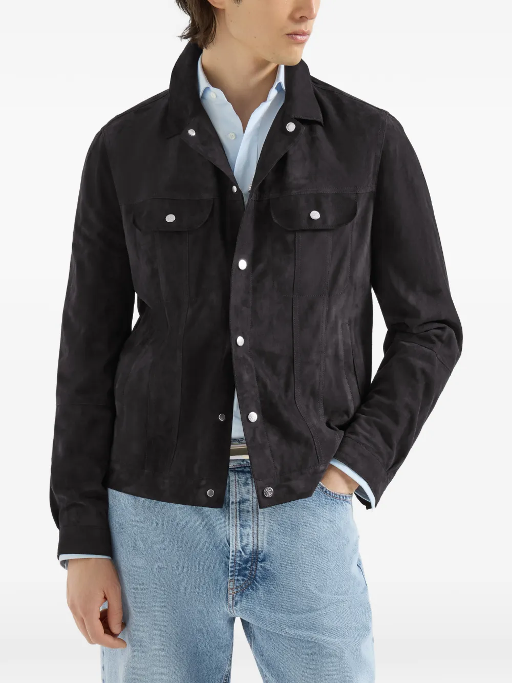 Brunello Cucinelli Shirtjack met vier zakken Blauw