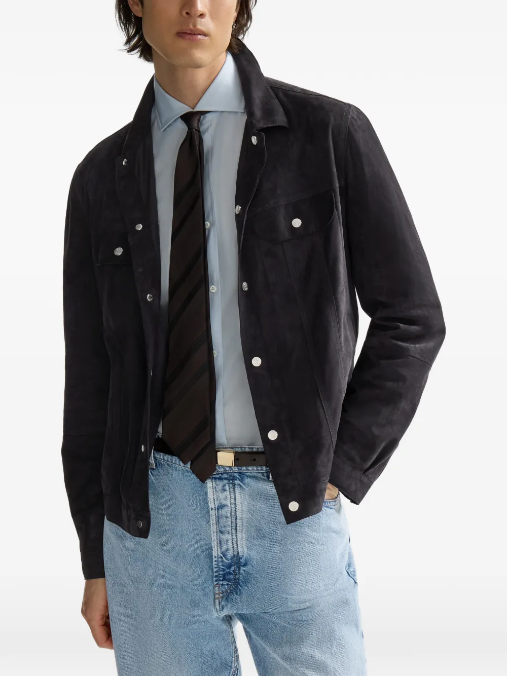 Brunello Cucinelli Shirtjack met vier zakken Blauw
