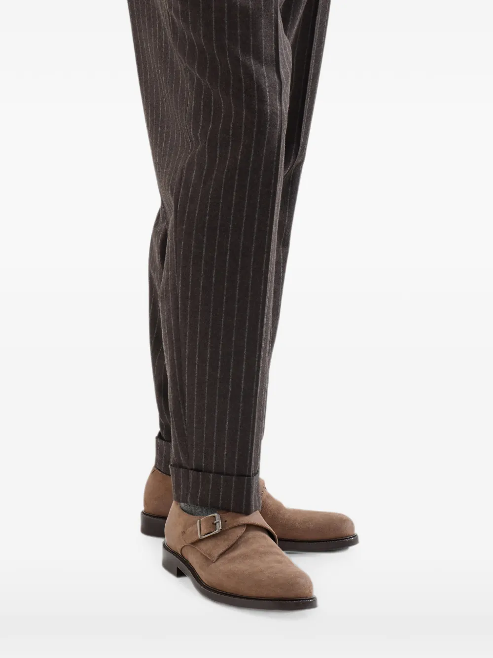 Brunello Cucinelli suede monk strap Derbys Beige