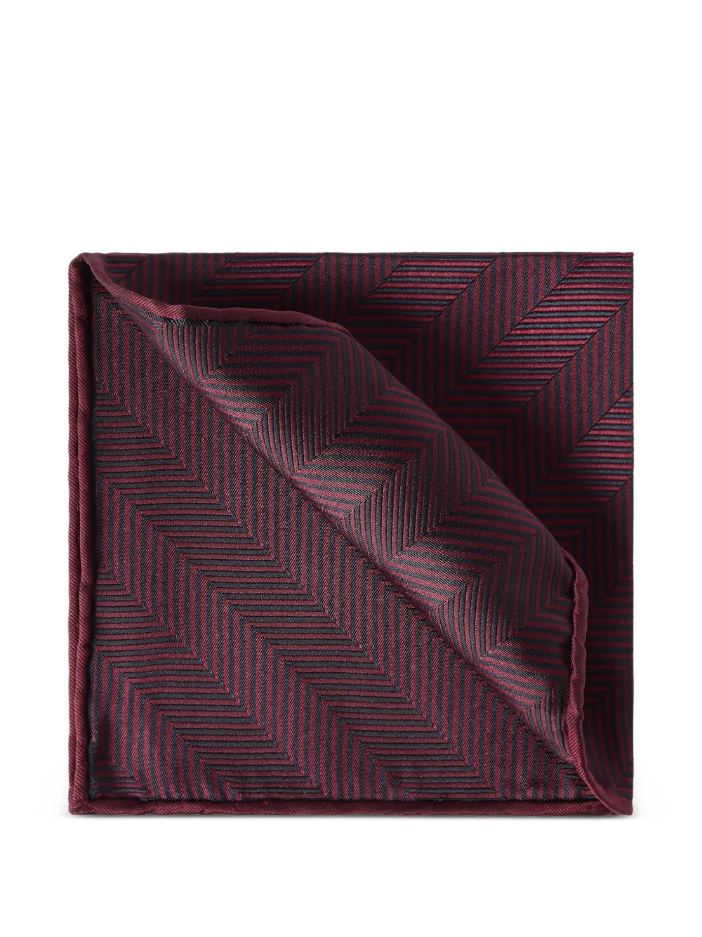 Brunello Cucinelli silk chevron pocket square - Rosso