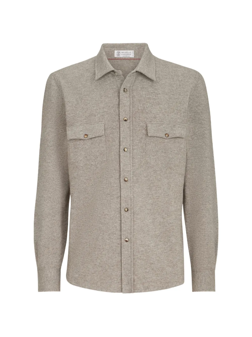 Brunello Cucinelli virgin wool, cashmere and silk knit shirt - Grau