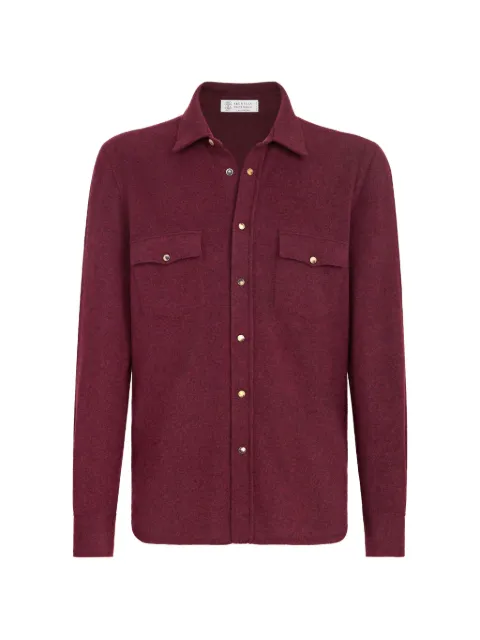 Brunello Cucinelli virgin wool, cashmere and silk knit shirt
