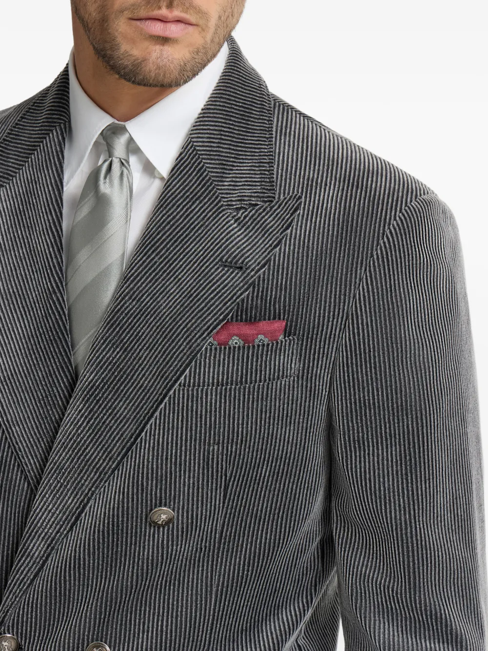 Brunello Cucinelli Zijden pochet met medaillon-design Rood