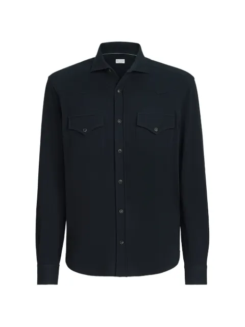 Brunello Cucinelli cotton-piqué western shirt