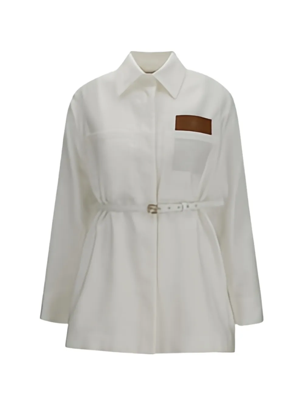 FENDI logo-patch jacket - White