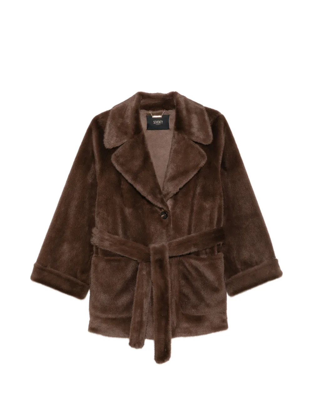 Seventy manteau à taille ceinturée - Marron