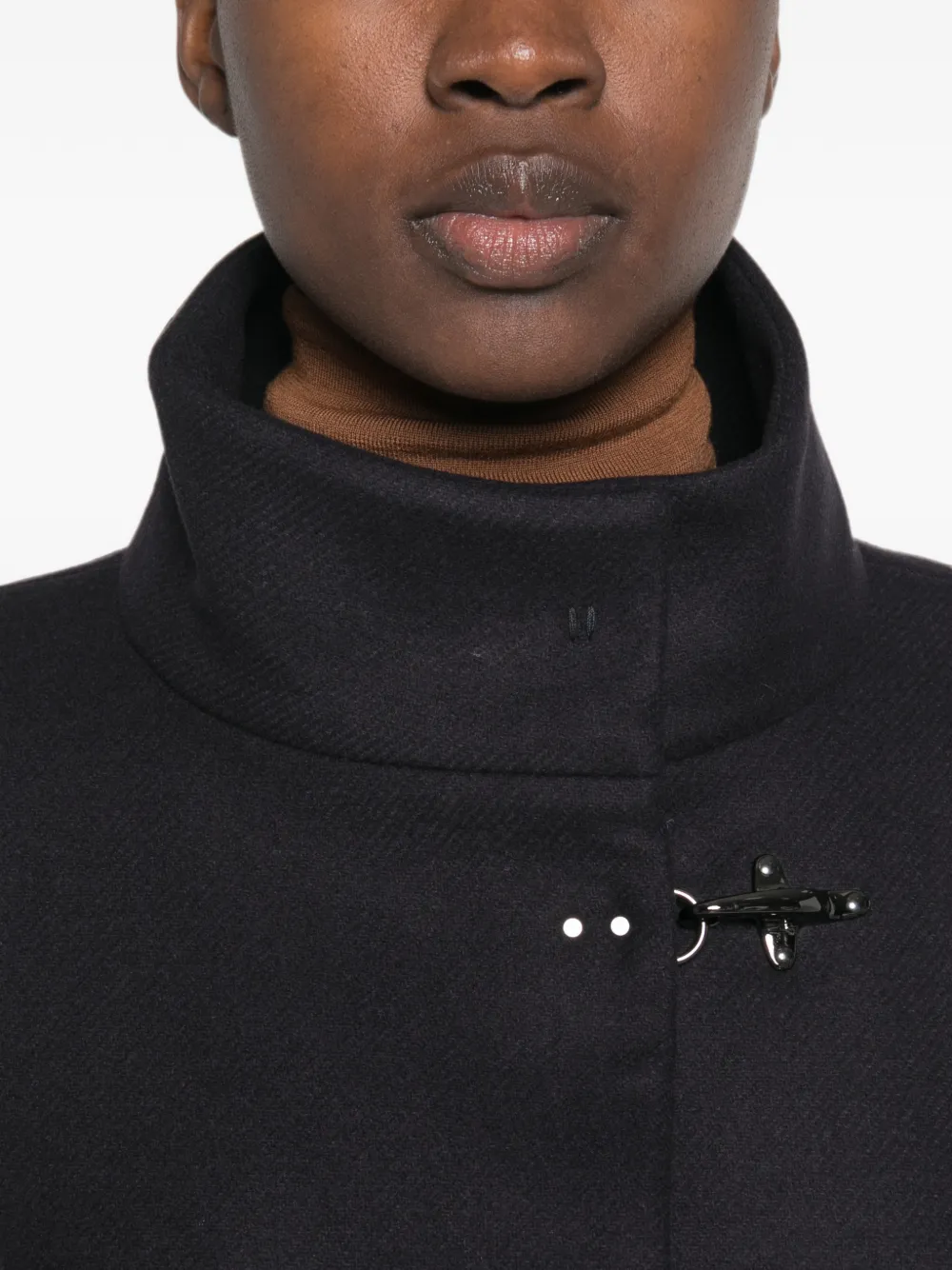 Fay Jas met cape en flared mouwen Blauw