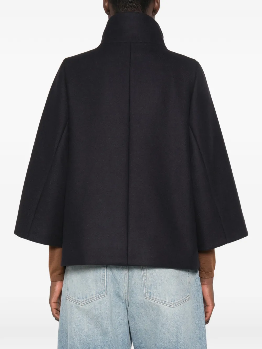 Fay Jas met cape en flared mouwen Blauw