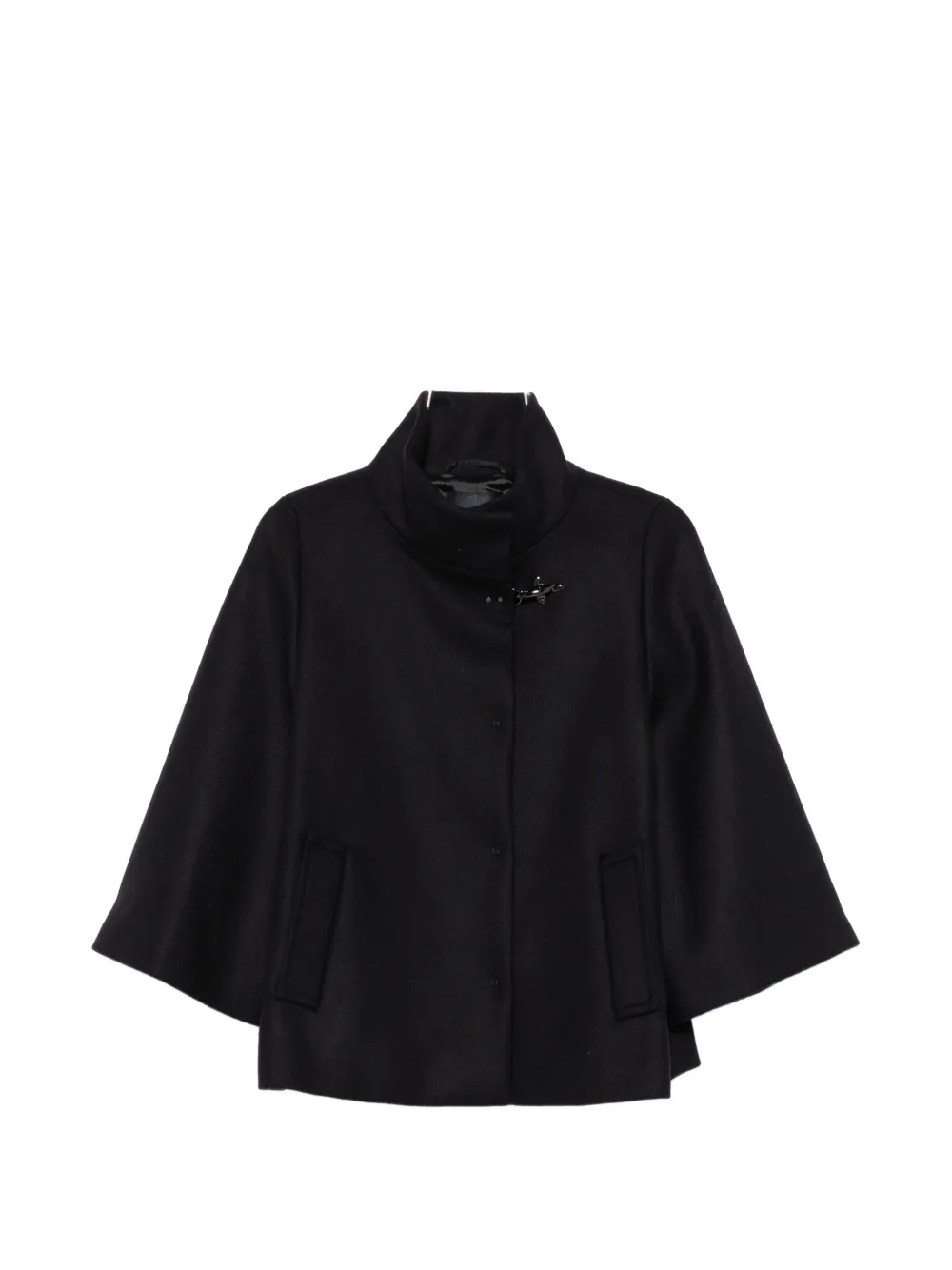 Fay toggle-fastening funnel-neck cape - Blau
