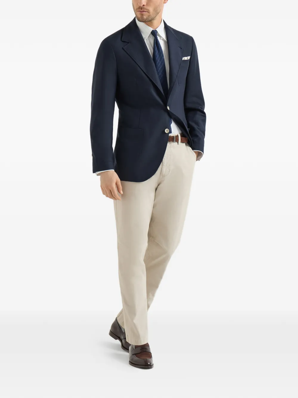 Brunello Cucinelli Katoenen gabardine broek met geverfd effect Beige