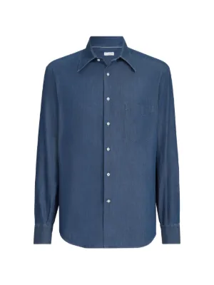 Zegna コットン シャツ | ブルー | FARFETCH JP