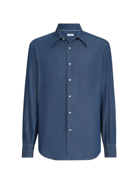 Brunello Cucinelli chemise légère en jean à poche poitrine