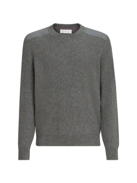Brunello Cucinelli pull en cachemire à empiècements en coton