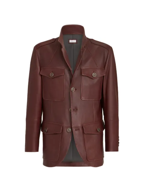 Brunello Cucinelli blazer en cuir nappa