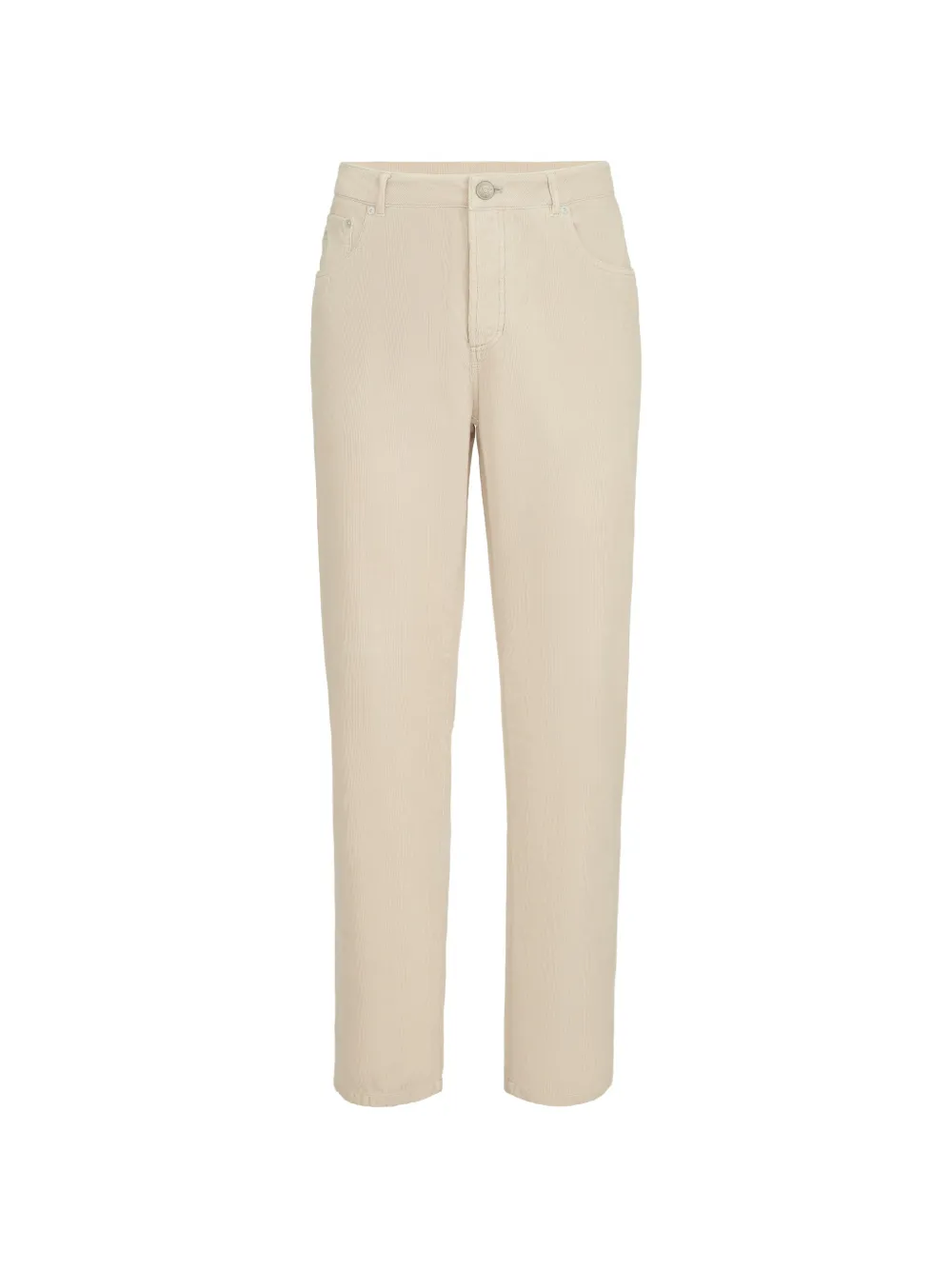 Brunello Cucinelli garment-dyed five-pocket trousers in cotton narrow-wale corduroy - Toni neutri