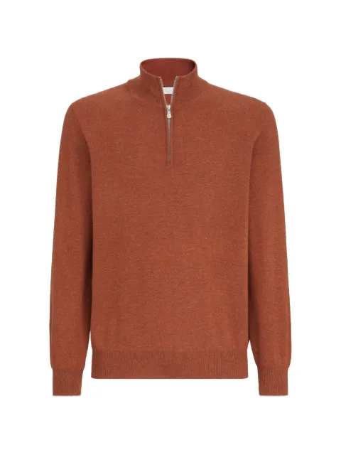 Brunello Cucinelli Mouliné 拉链领毛衣