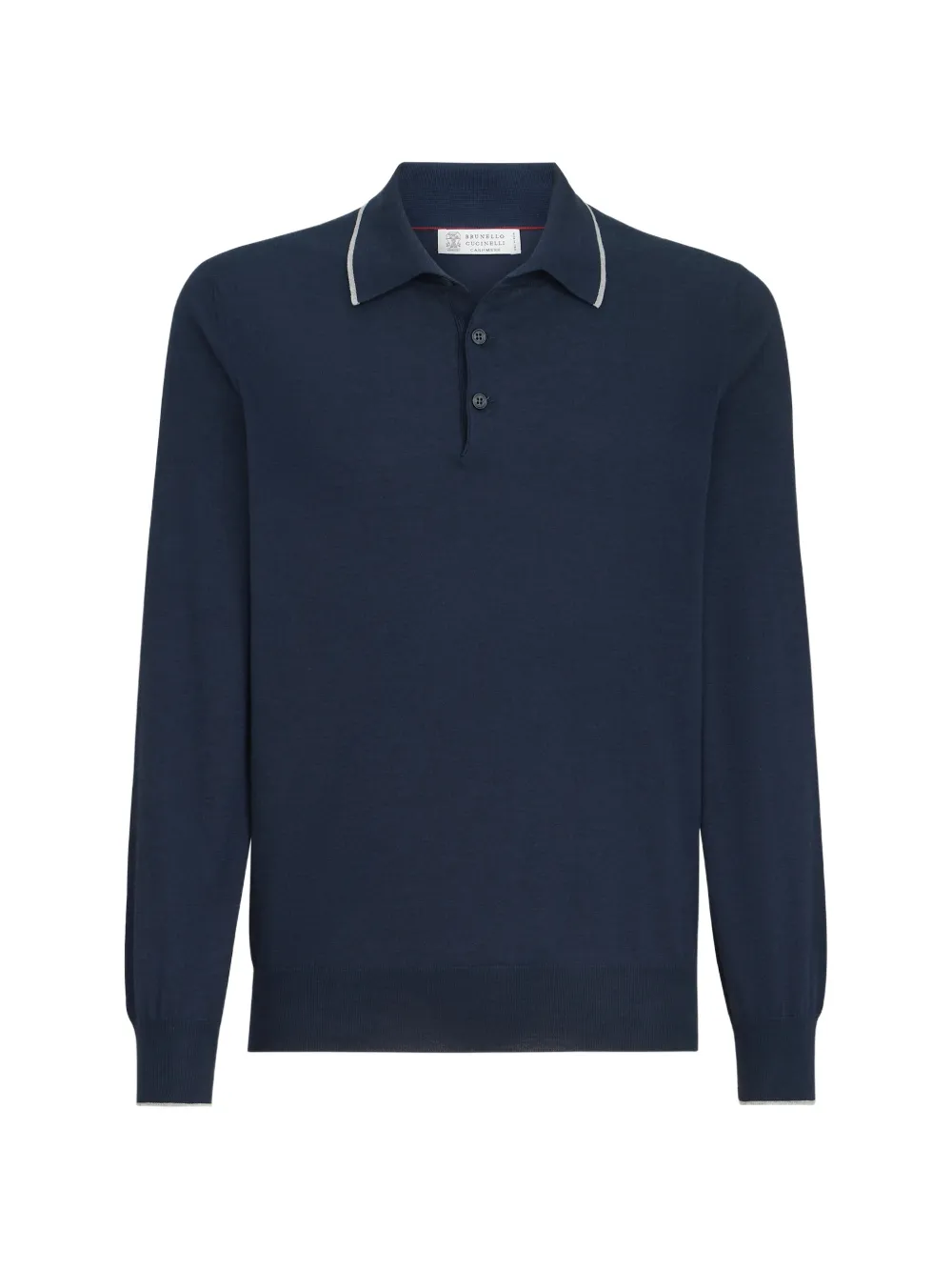 Brunello Cucinelli Sea Island cotton and cashmere lightweight knit polo - Blu