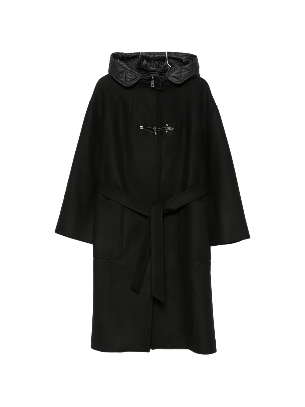 Fay belted toggle-fastening coat - Schwarz