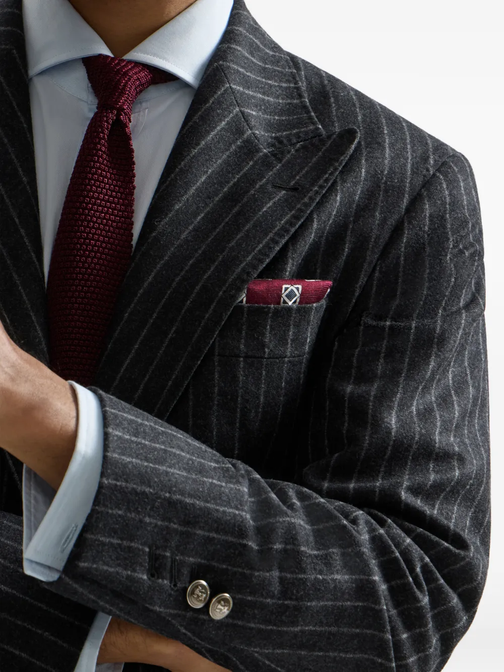 Brunello Cucinelli Zijden pochet met geometrische print Rood