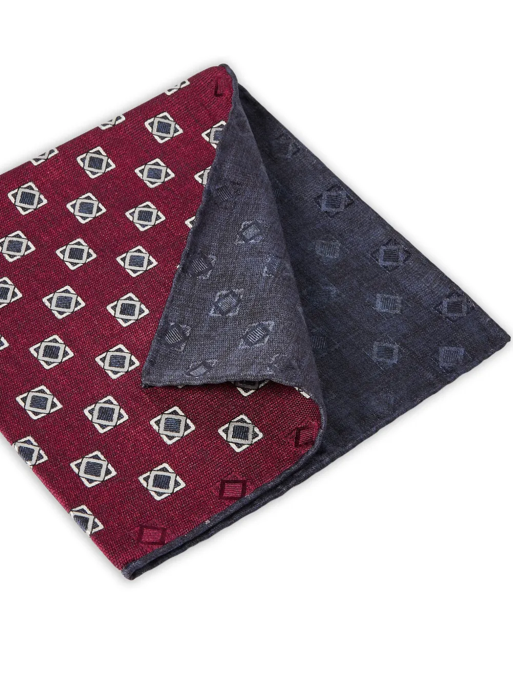 Brunello Cucinelli Zijden pochet met geometrische print Rood